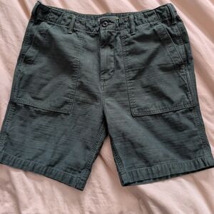Outerknown Deep Green Field Shorts Lightweight Cotton